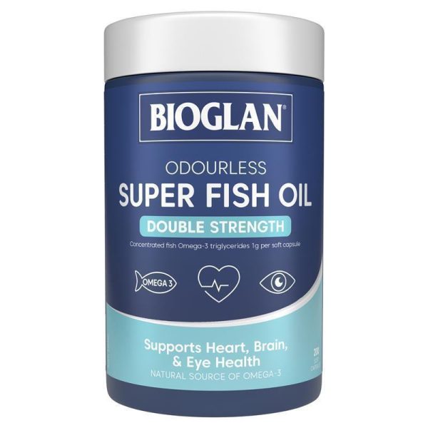 Viên uống dầu cá Bioglan Odourless Super Fish Oil Double Strength 200v